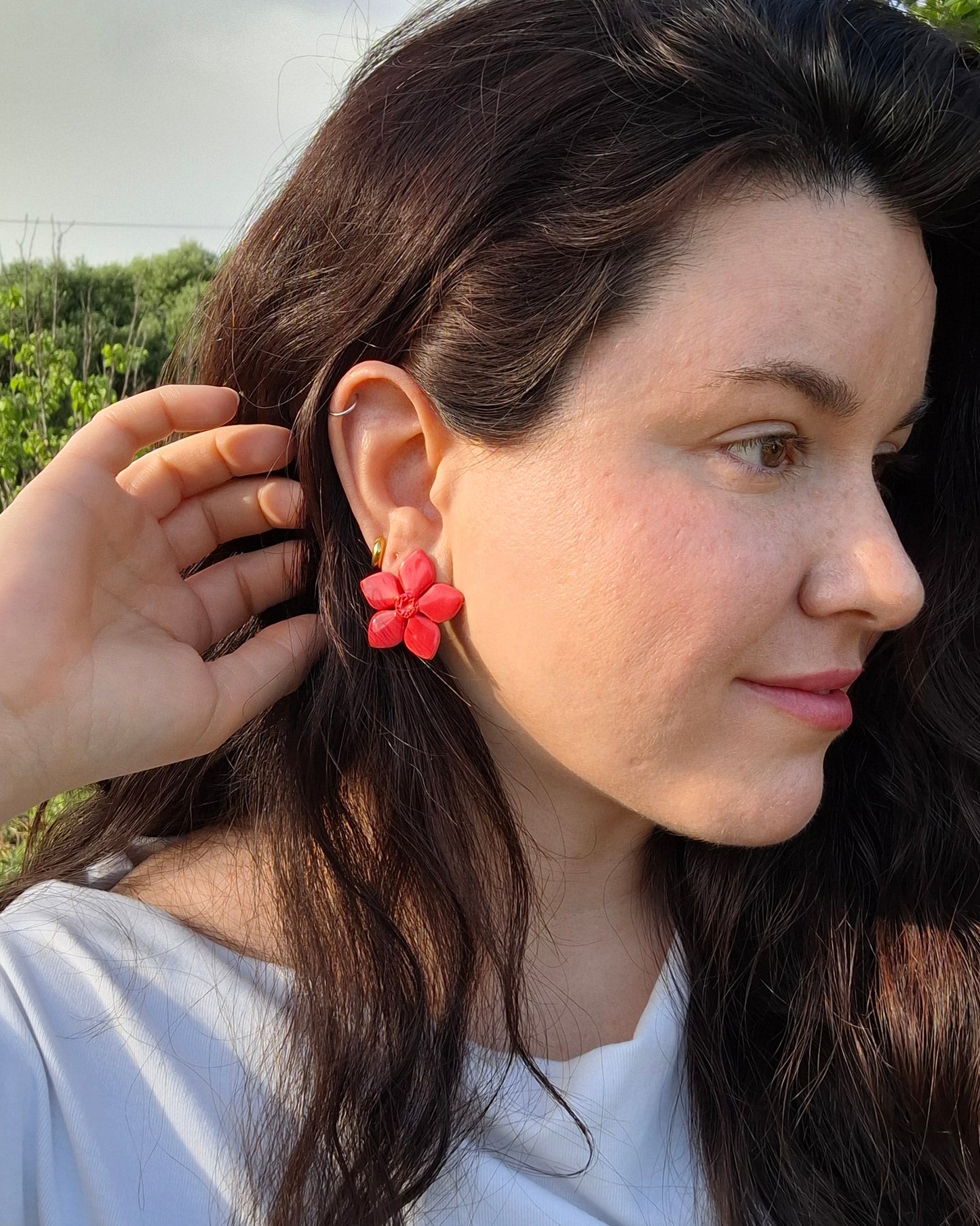 New SPRING - Pendientes Flor coral