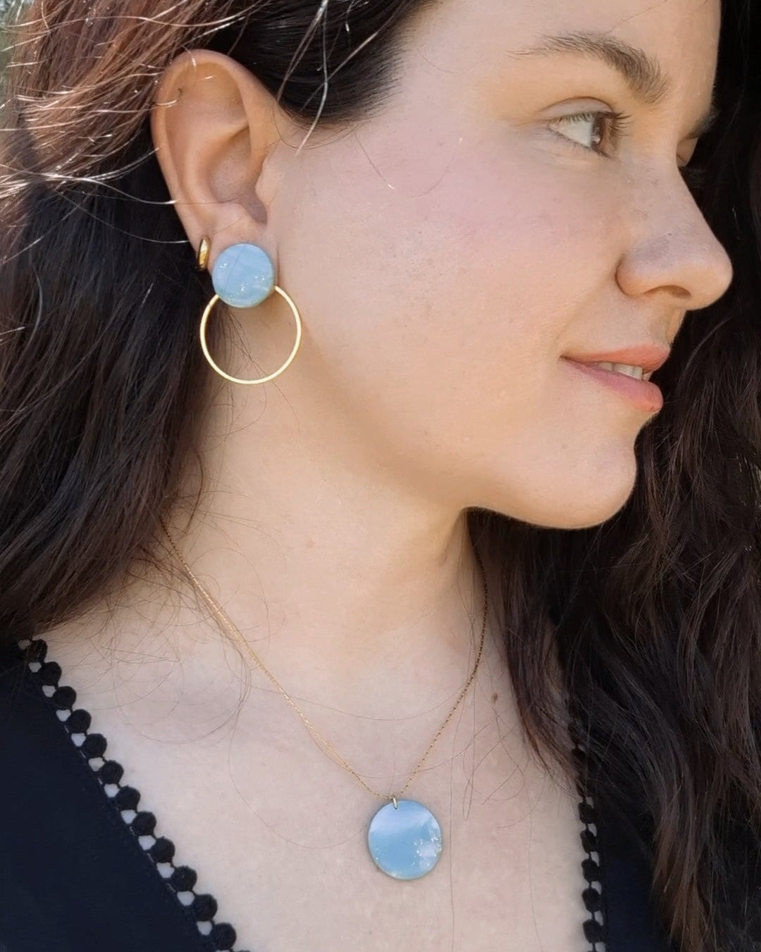 New - Set Pendientes y Colgante - VERANO MEDITERRÁNEO
