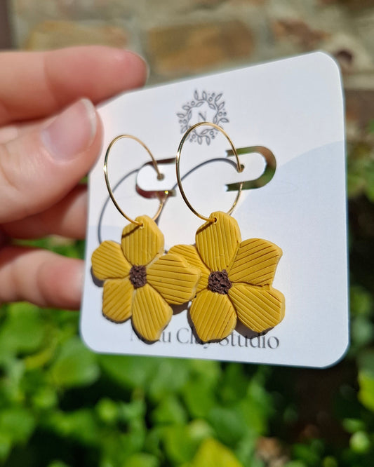 Pendientes Mostaza Flor